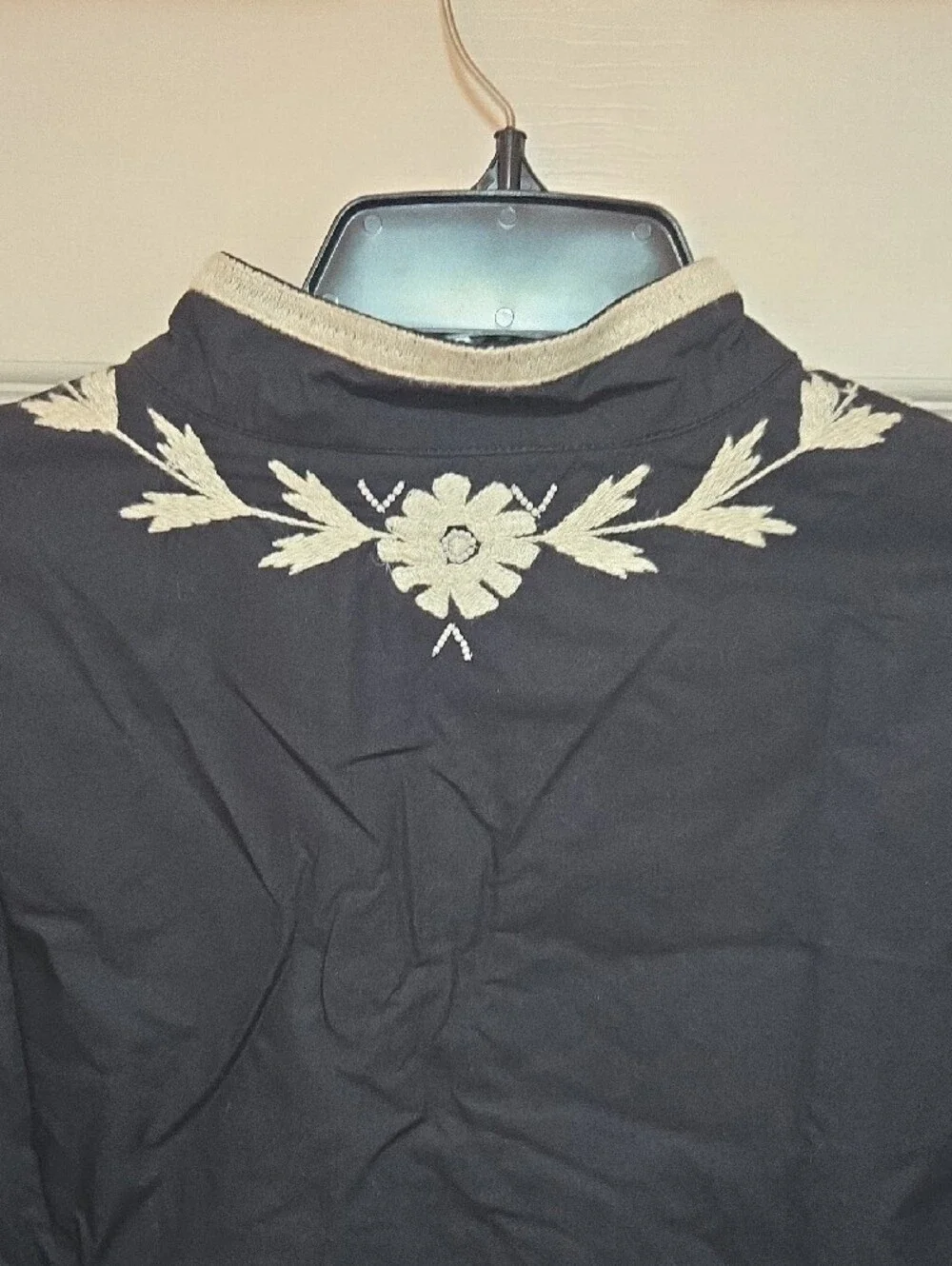 Tory Burch Navy Tunic with White Embroidered Motif